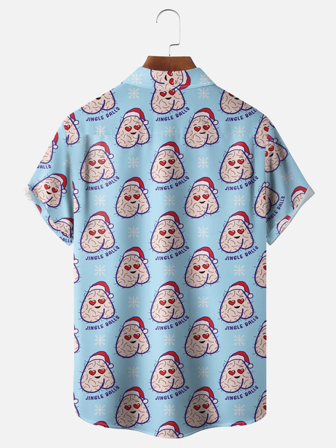 Men's Christmas Funny Graphic Short Sleeve Hawaiian Shirt